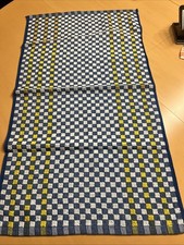 1 neues Handtuch Original Vintage ca. 60er-70er Jahre  blau gelb weiß karo