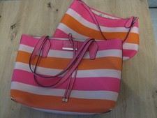 GUESS Damen Doppel Handtasche 2x Umhänge- Tasche pink weiß orange kaum gebraucht