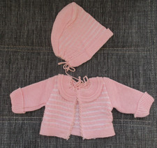hübsche rosa Babypuppenjackchen mit Mütze