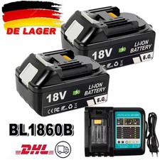 2X  18V 6Ah  Akku Für Makita BL1850 BL1830 BL1860B Led Anzeige Ladegerät DHL