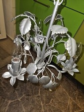 Florentiner Kronleuchter Antik Deckenlampe Pendelleuchte Rose Silber Blumenlampe