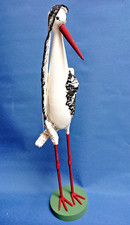 Klapper - Storch mit Babys Hillig modelliert mit Brotteig Erzgebirge Fachhändler