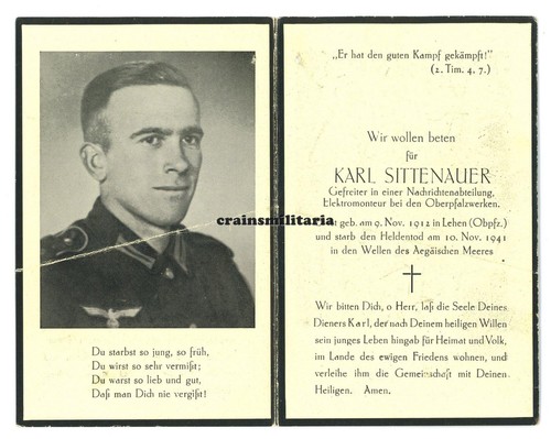 Orig sterbebild soldat - sterbebild, +