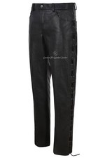 Herren Biker Schnür Lederhose