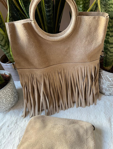 Shopper tasche mit fransen - mit,