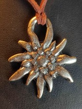 Oktoberfest Halskette Edelweiß am 60 Cm Band Handarbeit Trachtenschmuck ca 4 Cm