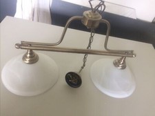 2 flammige nostalgische Deckenleuchte "Honsel" mit Glasschirmen