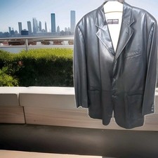 "Pierre Cardin" superweiche Lederjacke in Sakko Form, schwarz, Größe 54