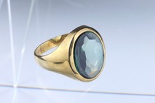 großer alter 585er Goldring 14kt Gold Schmuck Herrenring Damenring grüner Stein