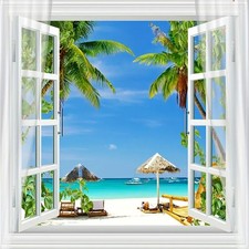 Tropischer Strand Fenster