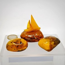 ? Bernstein Sammlung ? Schiff , Einschluss , Butterscotch / Sammler Schmuck 