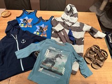 Bekleidungspaket für Jungen, Elefanten, Jacke, Oberteile, Bademantel, Gr. 98/104