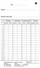 500 Stück Stempelkarten