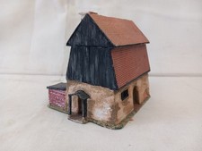 Haus Pappe Handbemalt, evtl. Zeumer / Eigenbau ?Modelleisebahn H0, Zinnfiguren