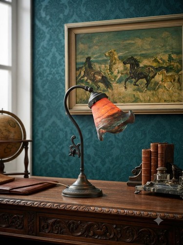 Antike jugendstil tischlampe - antike, tischlampe/