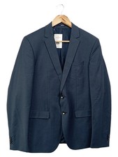 JOOP! Herren Sakko Anzugjacke Business Elegant Blau Gr. 50/L Schurwolle Slim Fit