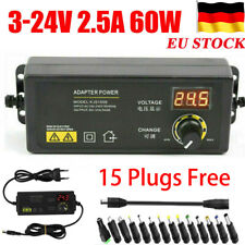 Regelbares Netzteil 3V- 24 V 2.5A 60W Hohlstecker 5,5x2.1mm Trafo Schaltnetzteil