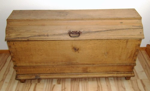 Truhe runddeckeltruhe massiv - truhe,