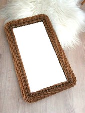 Wandspiegel Spiegel Rattan Korbgeflecht Mirror mid century 60s 70s 