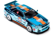 NISSAN Skyline GT-R (R34) - Nismo Z Tune  - Chrome GULF - DKA 1:64