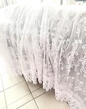 Gardine Spitzengardine Weiß mit Kräuselband