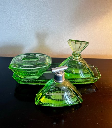 Art déco uranglas - set, (4-tlg)