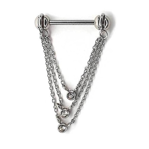 Nippel barbell kettchen mit - barbell,