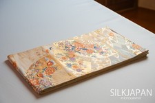 Echt Reiner Goldfaden Weihnachten Seide Obi Japanischer Kimono Vintage...