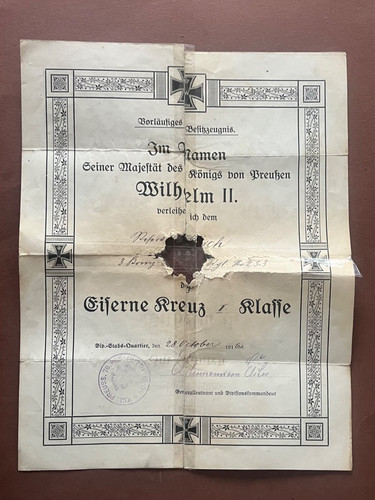 Urkunde deutsches reich 1916 - reich,