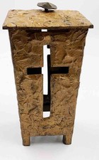 Grablampe bronze kreuz - bronze,