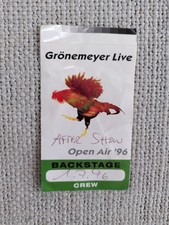 Grönemeyer 1996 Konzert  in Amsterdam, Backstage After Show Party CREW Ausweis
