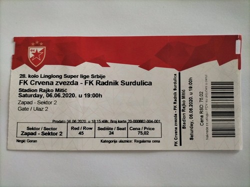 Sammler ticket roter - ticket, 19/20