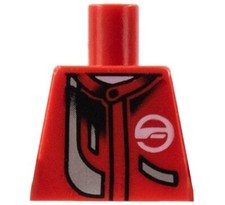 LEGO 973pb0295 Torso Racers Jacke mit weißem Logo und silbernem Streifenmuster