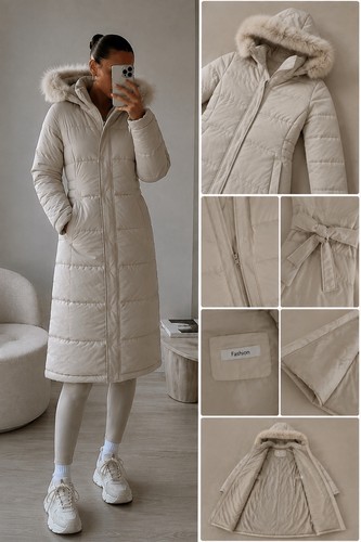 Fashion damen steppmantel - fashion, lang