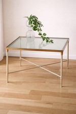 Wohnzimmertisch Glas Messing