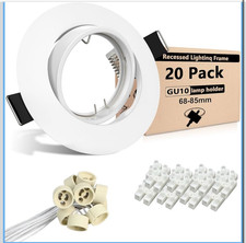 Wondlumi 20er LED Einbaustrahler GU10 Set 68mm  GU10 Fassung Schwenkbar Weiß Run