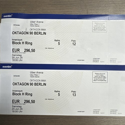 Vip tickets für oktagon 90 - für,