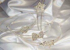 Haarreif silbern strass - strass, metall