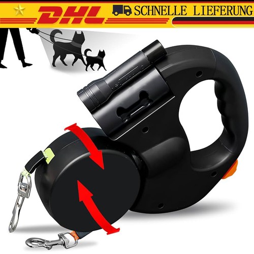 2in1 dual automatik hundeleine - 2in1,