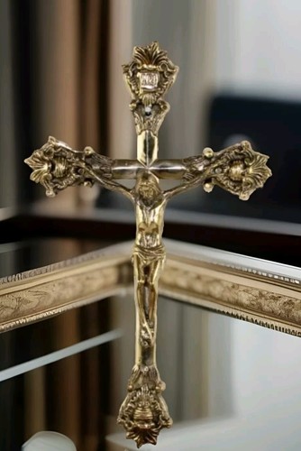 Messing wandkruzifix kreuz - messing,