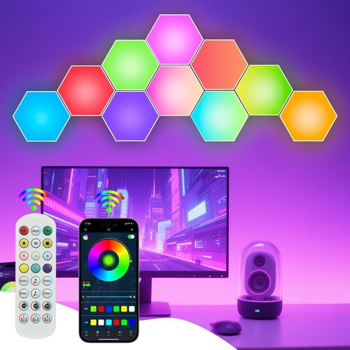 10x led hexagon panel lampe - hexagon,