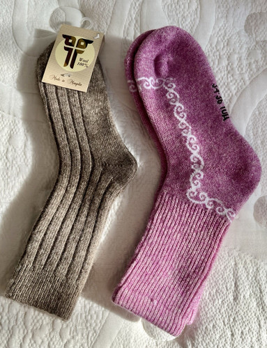 Paar mongolische wollsocken - paar,