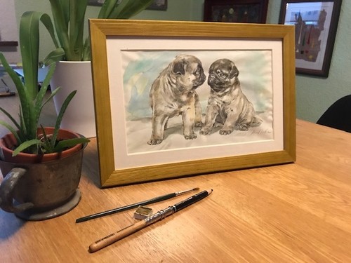 Original aquarellbild mit - original,
