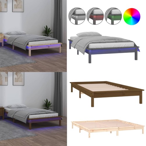 Massivholzbett mit leds - massivholzbett,