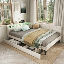 Polsterbett 140x200cm mit led - 140x200cm,