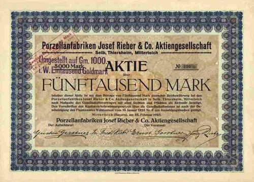 Porzellanfabriken josef rieber - josef,