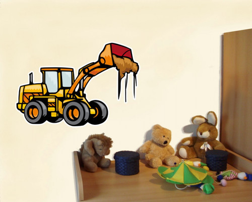 Buntes radlader wandtattoo - buntes,