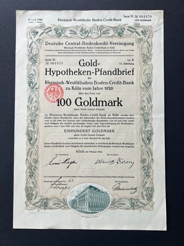 Hypotheken pfandbrief 1926 - -,