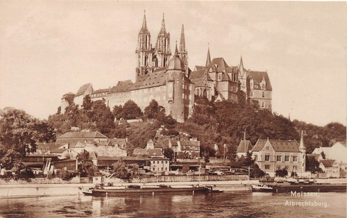 Meissen albrechtsburg elbe - ak,