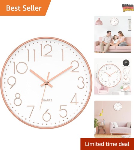 Schlichte roségold wanduhr - roségold, 30